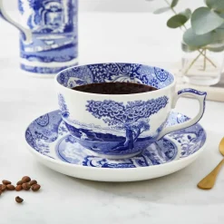 Spode Blue Italian Jumbo Breakfast Cup & Saucer- Teacups & Saucers|Assorted Mugs