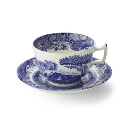 Spode Blue Italian Teacup & Saucer- Teacups & Saucers