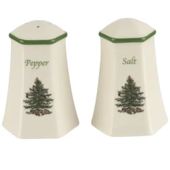 Spode Christmas Tree Hexagonal Salt & Pepper Shaker Set- Kitchen Tools