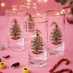 Spode Christmas Tree Highball Glasses Set- Glasses & Steins