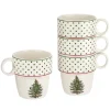 Spode Christmas Tree Polka Dot Stackable Mugs Set- Assorted Mugs