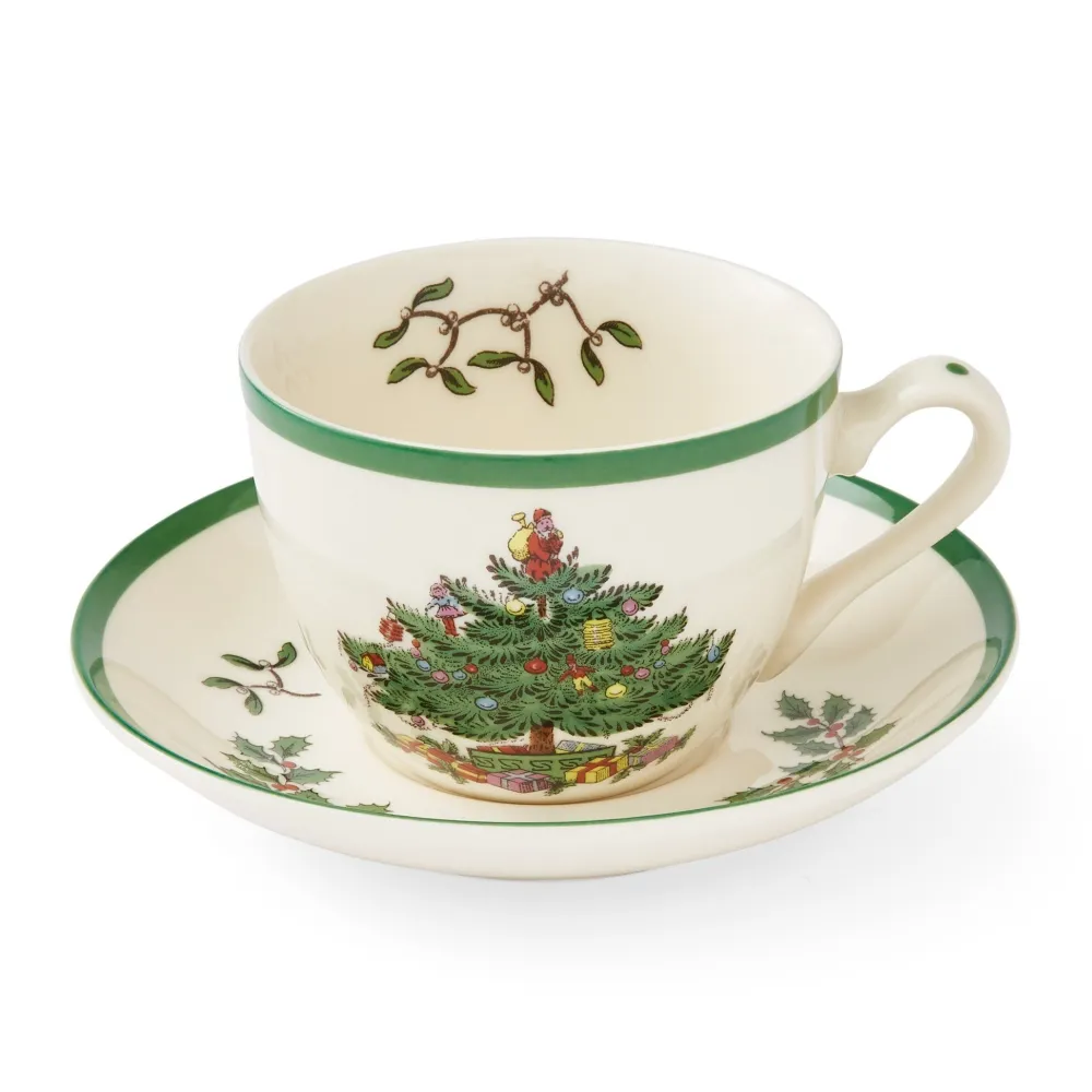 Spode Christmas Tree Teacup & Saucer- Teacups & Saucers