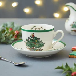 Spode Christmas Tree Teacup & Saucer- Teacups & Saucers