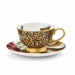 Spode Creatures of Curiosity Leopard & Snake Coupe Teacup & Saucer- Teacups & Saucers