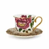 Spode Creatures of Curiosity White & Leopard Fluted Teacup & Saucer- Teacups & Saucers
