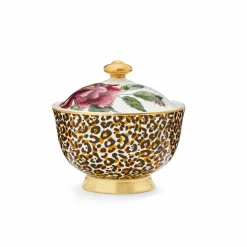 Spode Creatures of Curiosity Leopard Lidded Sugar Bowl- Creamers & Sugar Bowls