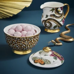 Spode Creatures of Curiosity Leopard Lidded Sugar Bowl- Creamers & Sugar Bowls