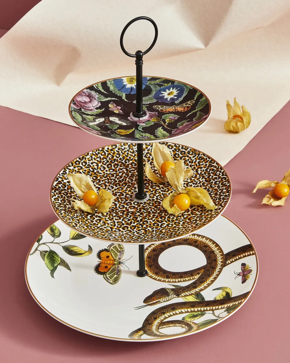 Spode Creatures of Curiosity 3 Tier Cake Stand- Serving Plates