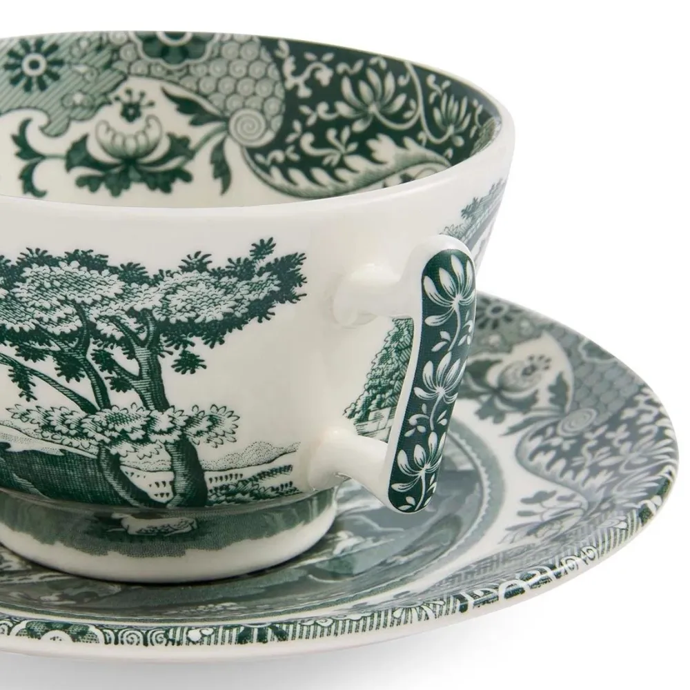 Spode Green Italian Teacup & Saucer- Teacups & Saucers