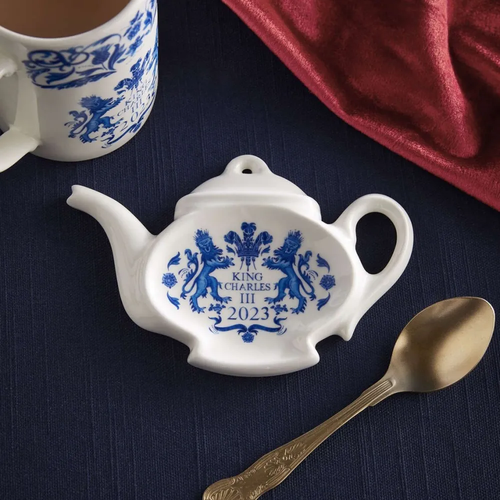Spode King's Coronation Tea Tidy- King Charles Iii|Tea Bag Holders & Squeezers