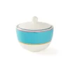 Spode Kit Kemp Calypso Turquoise Covered Sugar Bowl- Creamers & Sugar Bowls