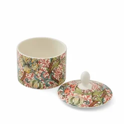 Spode Morris & Co. Golden Lily Sugar Bowl with Lid- Creamers & Sugar Bowls