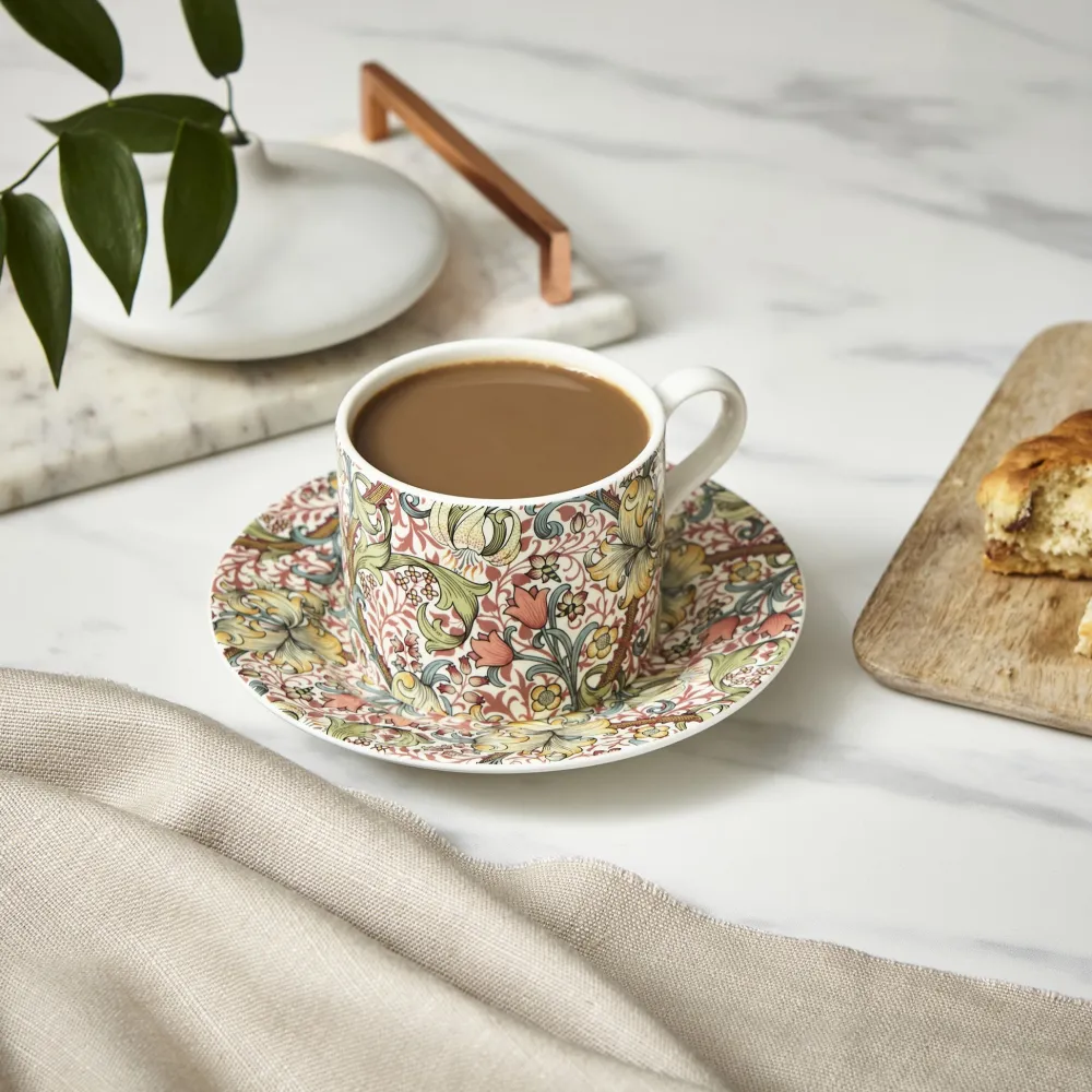 Spode Morris & Co. Golden Lily Teacup & Saucer- Teacups & Saucers