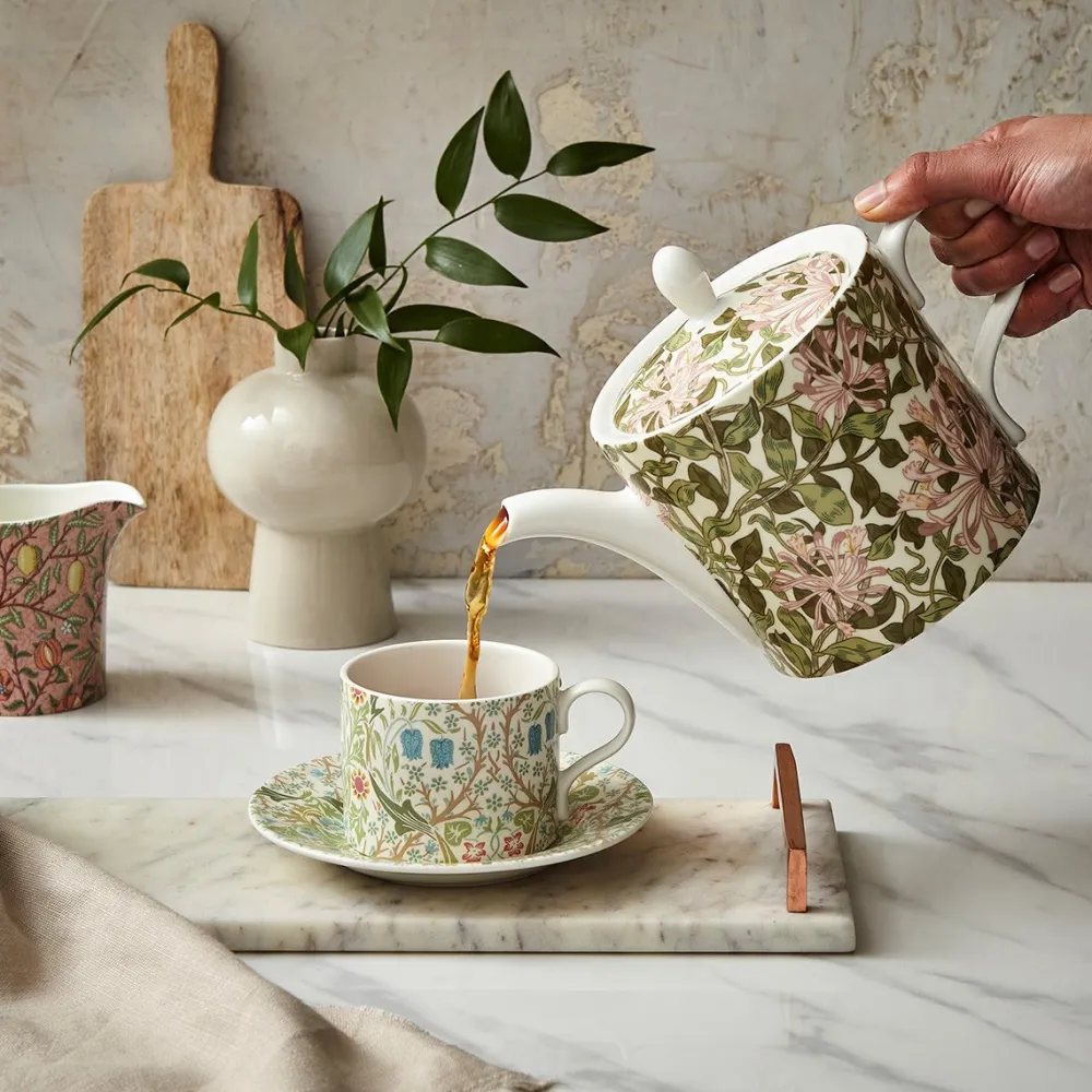 Spode Morris & Co. Honeysuckle Teapot- Teapots