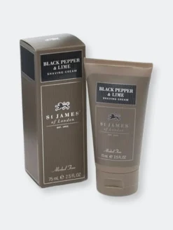 St. James of London Black Pepper & Lime Shaving Cream Travel Tube- Shaving Soaps & Cream