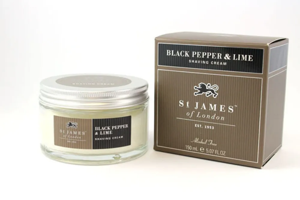 St. James of London Black Pepper & Lime Shaving Cream Jar- Shaving Soaps & Cream
