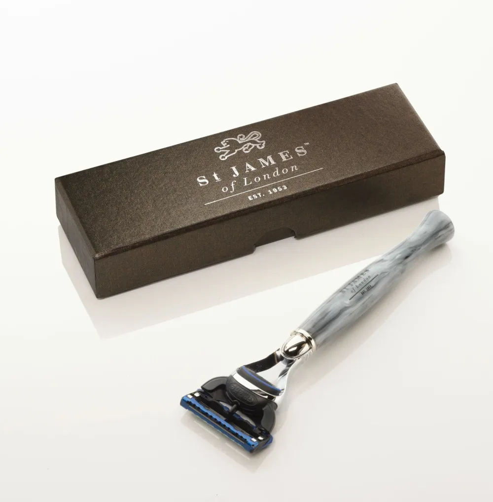 St. James of London Cheeky B'stard Brushed Metal Mach 3 Razor- Razors