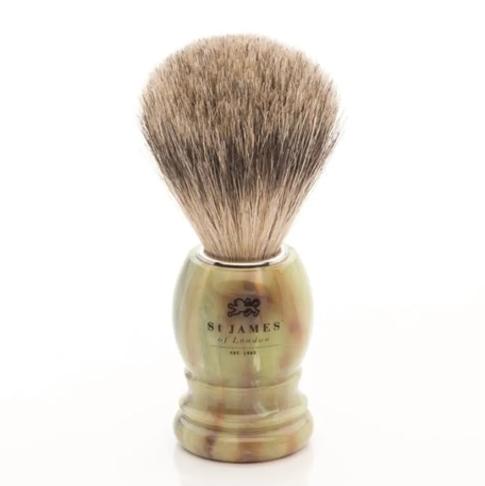 St. James of London Malachite Super Badger Shaving Brush- Shaving Brushes