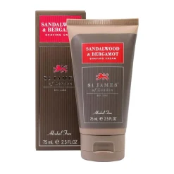 St. James of London Sandalwood & Bergamot Shaving Cream Travel Tube 75ml- Shaving Soaps & Cream