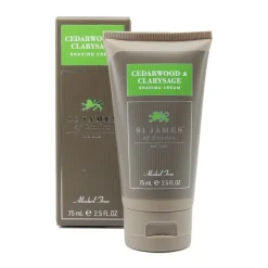 St. James of London Cedarwood & Clarysage Shaving Cream Travel Tube- Shaving Soaps & Cream