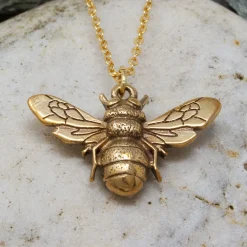 St Justin Bee Bronze Pendant Necklace- Necklaces & Pendants
