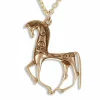 St Justin Greek Horse Bronze Pendant Necklace- Necklaces & Pendants