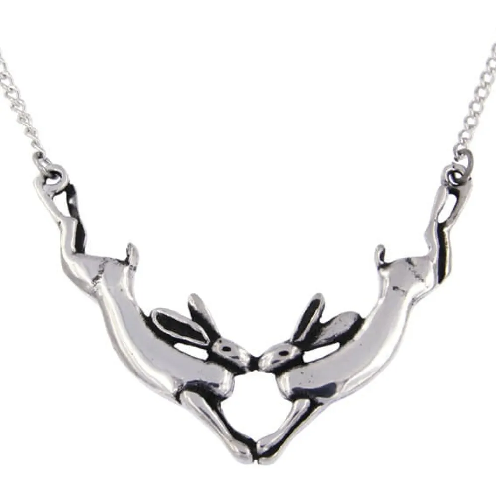 St Justin Kissing Hares Necklace- Necklaces & Pendants
