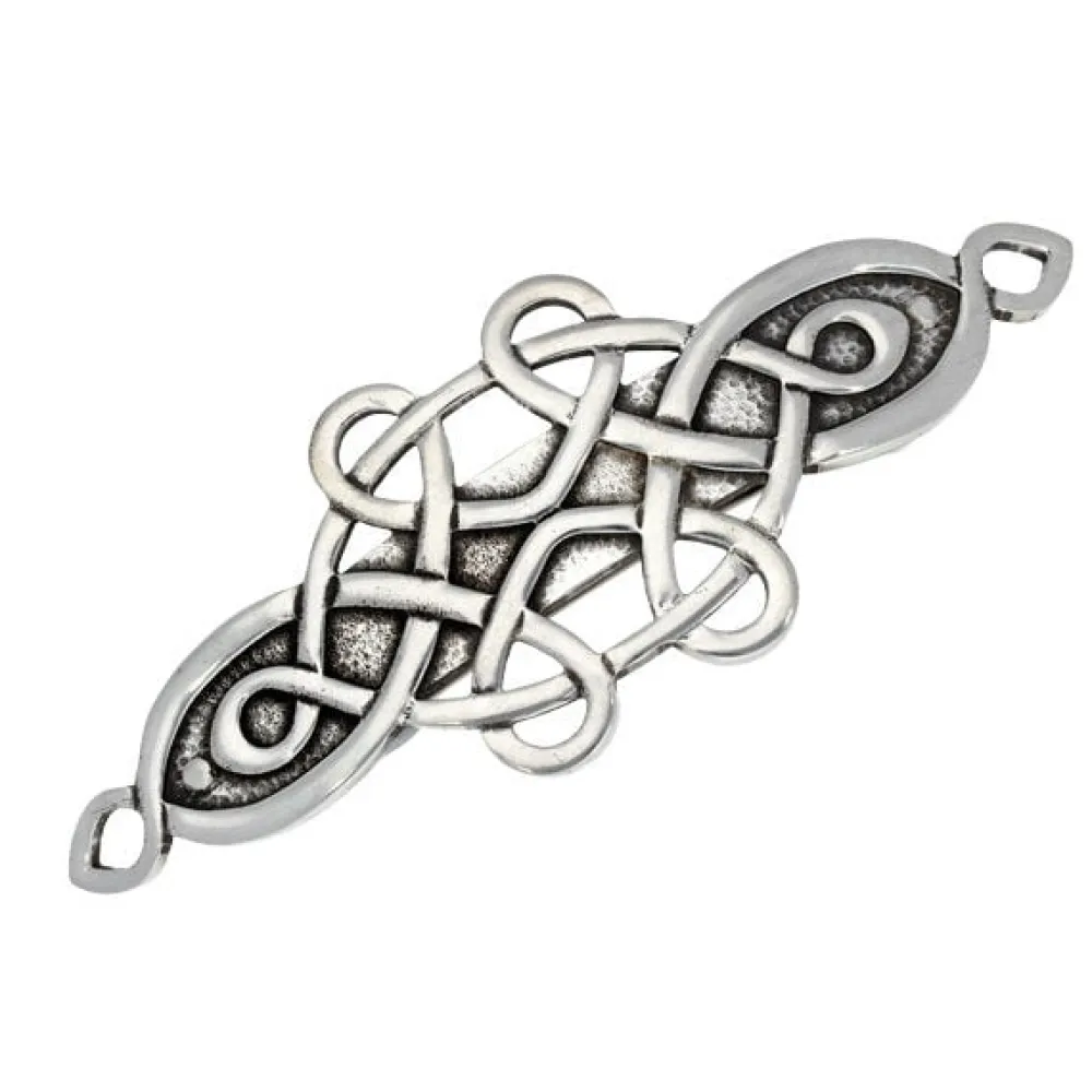 St Justin Mother & Child Knot Hair Slide- Pewter Gifts & Jewelry