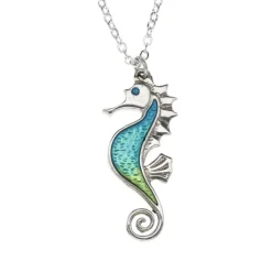 St Justin Seahorse Pendant Necklace- Necklaces & Pendants|Pewter Gifts & Jewelry