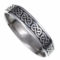 St Justin St. Justin Celtic Knotwork Bangle, Large- Pewter Gifts & Jewelry