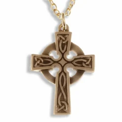 St Justin St. Petroc Cross Bronze Pendant Necklace- Necklaces & Pendants