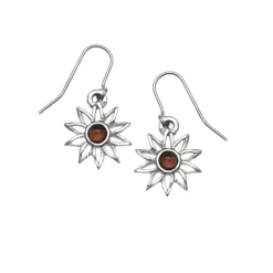 St Justin Sunflower Amber Drop Earrings- Earrings|Pewter Gifts & Jewelry