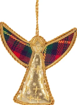 St. Nicolas Large Tartan Angel Ornament- St. Nicolas Ornaments