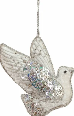 St. Nicolas Silver Jewel Dove Ornament- St. Nicolas Ornaments