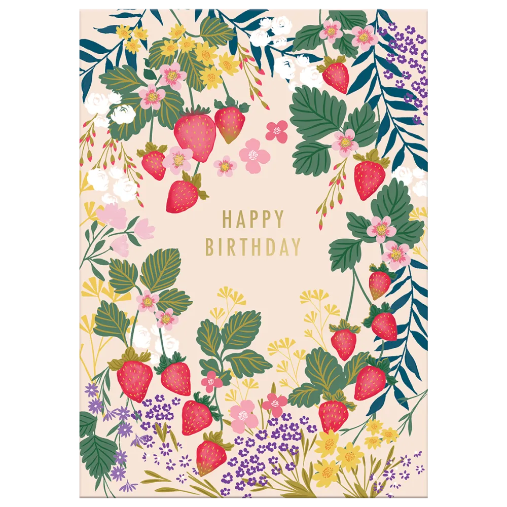 Strawberries Birthday Card- Greeting Cards