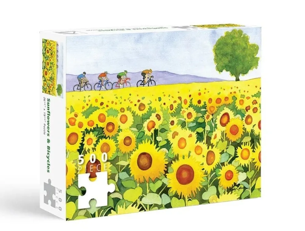Sunflower and Bikes 500-Piece Puzzle- Games & Puzzles