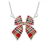 Tartan Bow Pendant Necklace- Necklaces & Pendants