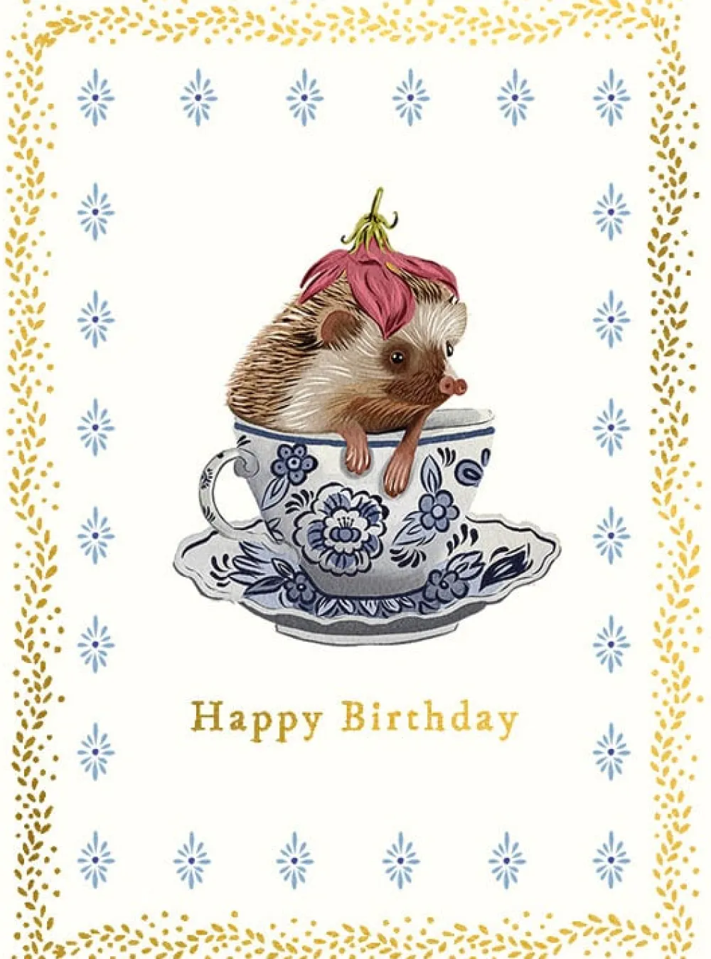 Teacup Hedgehog Birthday Card- Greeting Cards