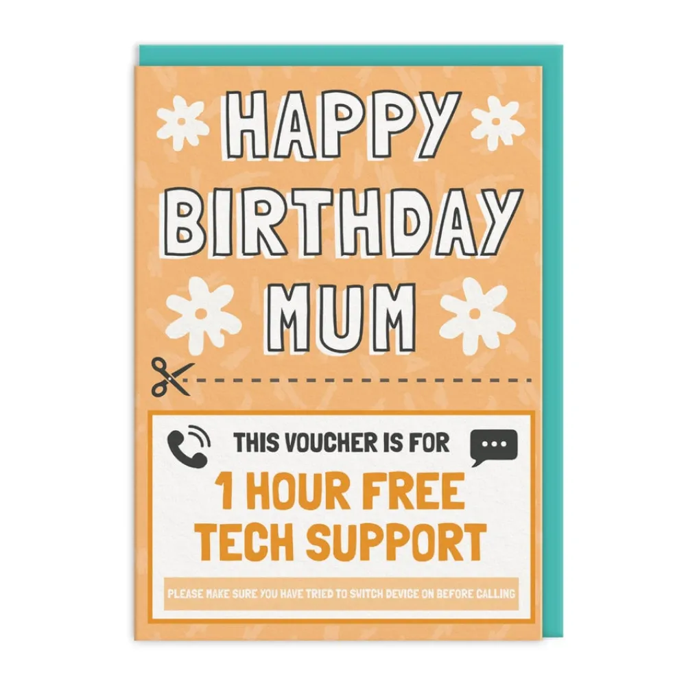 Tech Support Voucher Mum Birthday Card- Greeting Cards