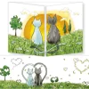 The Cats & the Sunset Tri-fold New Baby Card- Greeting Cards
