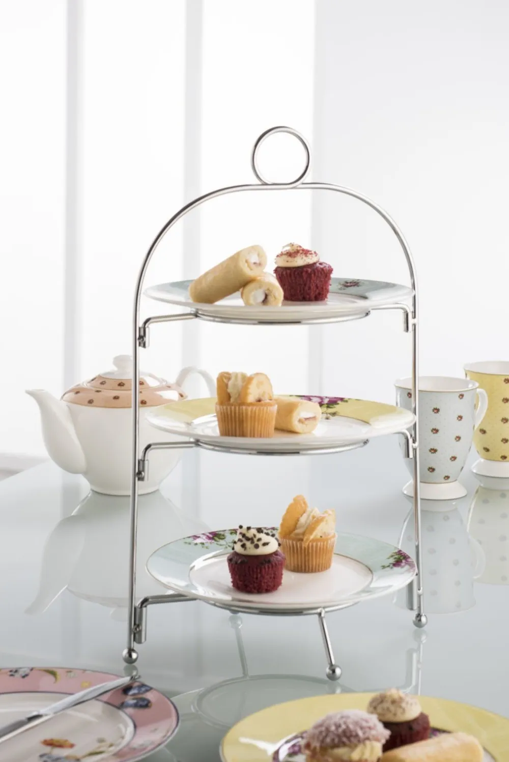 Three Tier Metal Plate Stand- Serving Plates