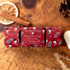 Toasted Crumpet Have a Cracking Christmas! Trio of Heart Soaps Cracker- Bar Soaps