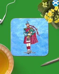 To Home From London Scotland Bagpiper Magnetic Coaster- Souvenirs