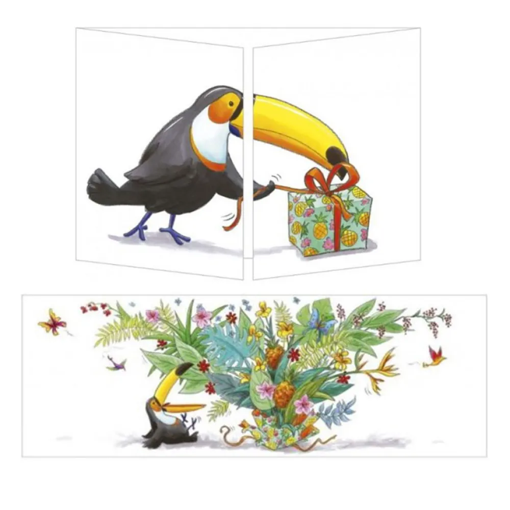 Tropical Birthday Tri-fold Birthday Card- Greeting Cards