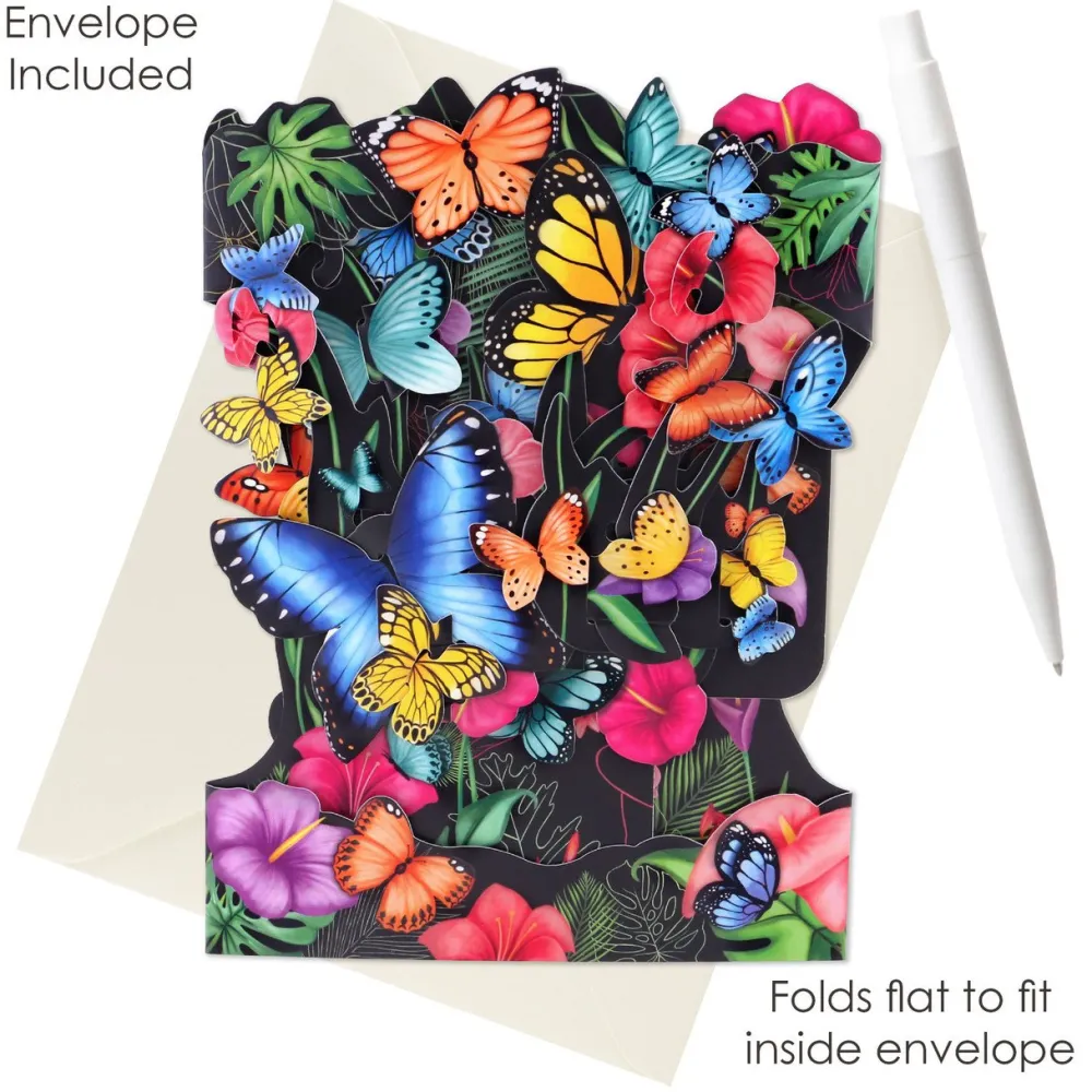 Tropical Butterflies Swing Card SSC222- Greeting Cards