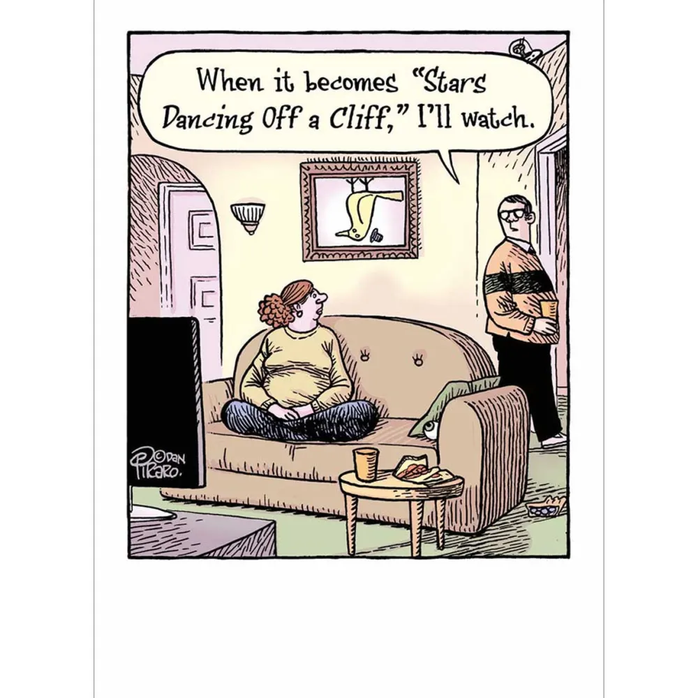 TV Debacle Greeting Card- Greeting Cards