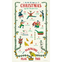 Twelve Days of Christmas Tea Towel- Tea Towels