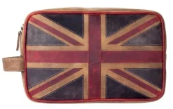 Union Jack Brown Washbag- Bath Accessories
