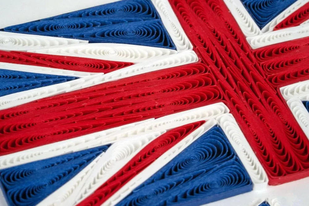 Union Jack Flag Quilled Greeting Card- Greeting Cards