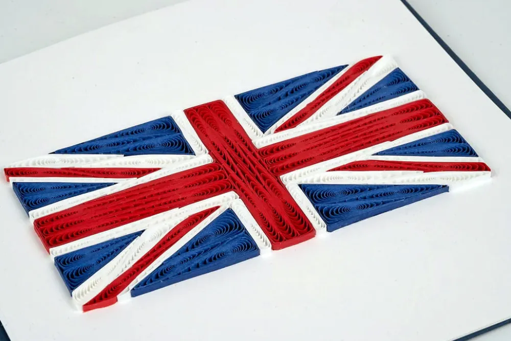 Union Jack Flag Quilled Greeting Card- Greeting Cards